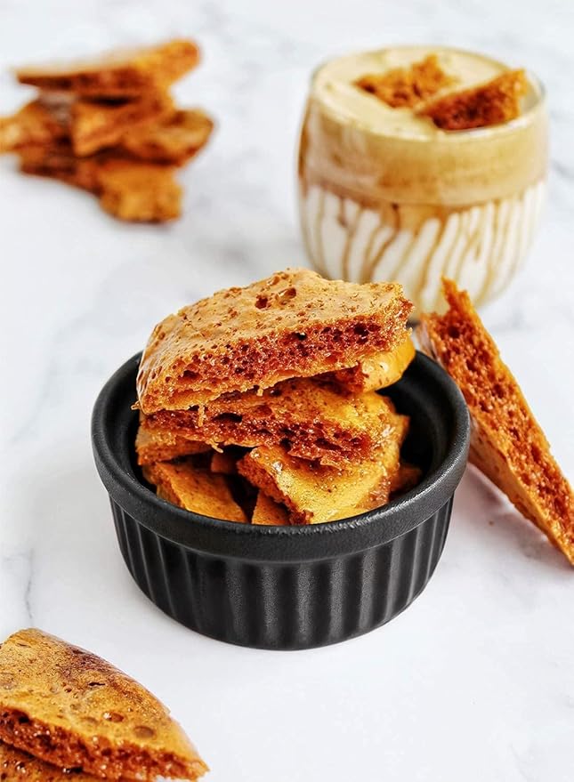 LE TAUCI Ramekins 4 OZ Oven Safe, Creme Brulee Ramekins, Pudding Custard Cups Souffle Ramiken, Dipping Sauce Dishes, Ceramic Ramekin Bowls Set of 6, Matte Black