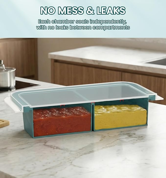 DOQAUS Silicone Freezer Molds, Reinforced Steel Frame 2-Cup Ice Cube Trays with Lid, 2 Pack 2-Cavity BPA-Free Soup Containers for Meal Prep, Kitchen