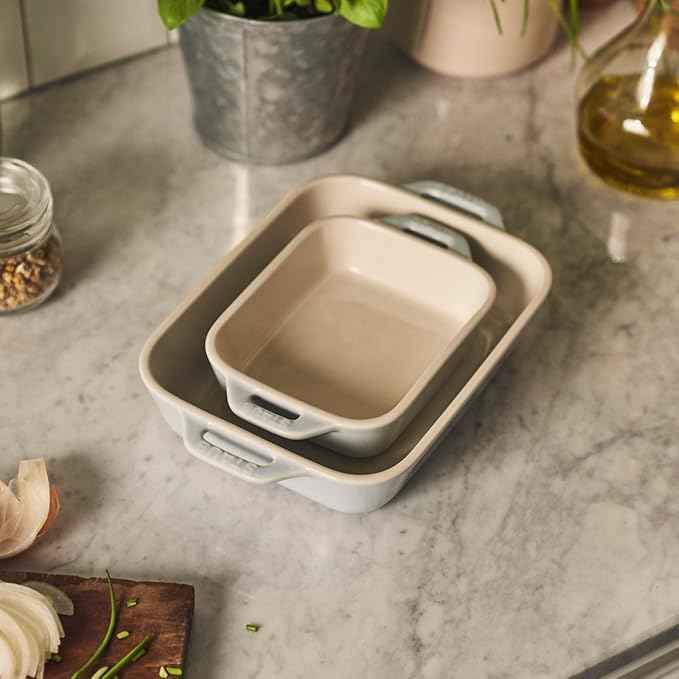 STAUB Ceramic 2-pc Rectangular Baking Dish Set, Macaron Pastel Blue