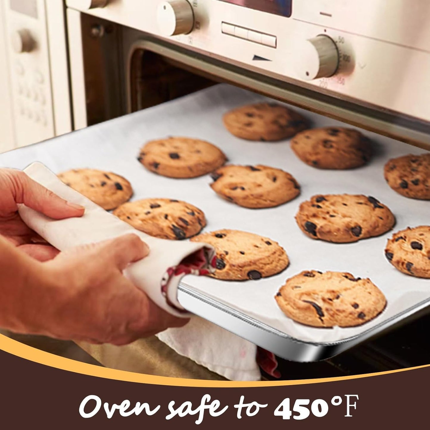 Baking Sheet with Racks Set [2 Sheets + 2 Racks], Stainless Steel Baking Sheets with Cooling Racks, Nonstick Pan, Warp Proof & Rust Proof & Easy to Clean, Size 12.4 X 9.6 X 1 Inch