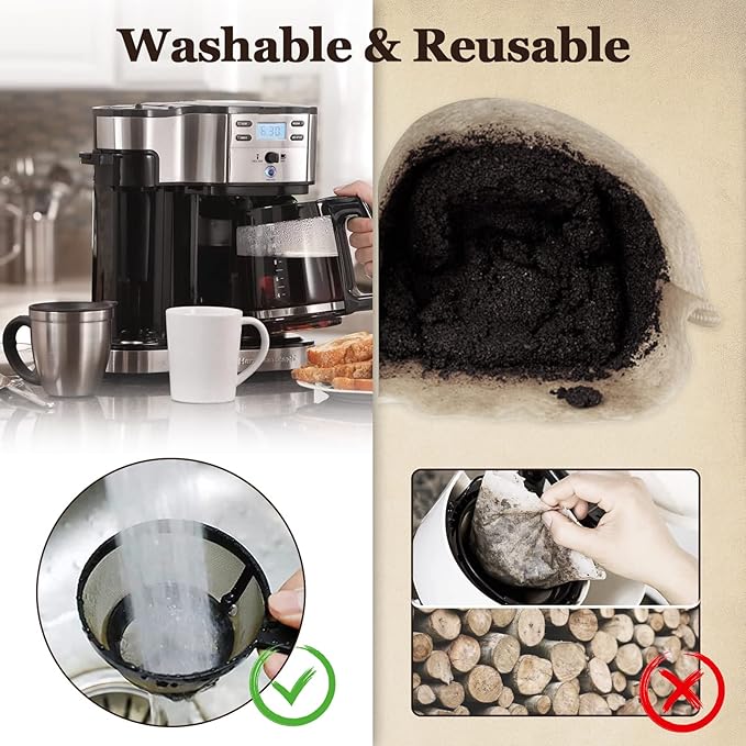 KEEPOW Reusable Coffee Basket Filter, Parts compatible with Hamilton Beach 2-Way Brewer Coffee Maker Models 49980A 49980Z 49933 47650 Accessories 3 Pack