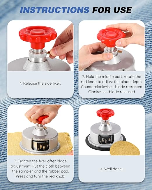 NEWTRY 600g/0.01g Electronic Fabric GSM Weight Scale Balance 110V with 0-2mm Disc Sampler Cloth Cutter for Textile Paper Non-Woven Fabrics (110V Scale + Sample Cutter)