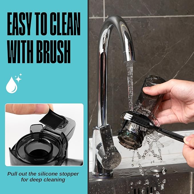 Ventray Ginnie Mini Cold Press Juicer, Small Slow Masticating Juicer for Vegetables and Fruits, High Juice Yield, Easy to Clean, Space-Saving, Fit for Personal/Travel/Picnic/Office (Black)