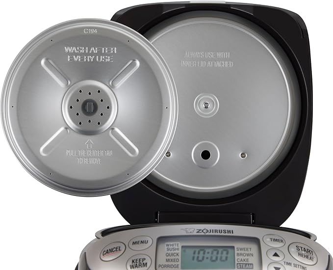 Zojirushi NS-TPC10XT Micom Rice Cooker & Warmer (with PFAS-Free Nonstick), 5.5-Cup, Stainless Brown