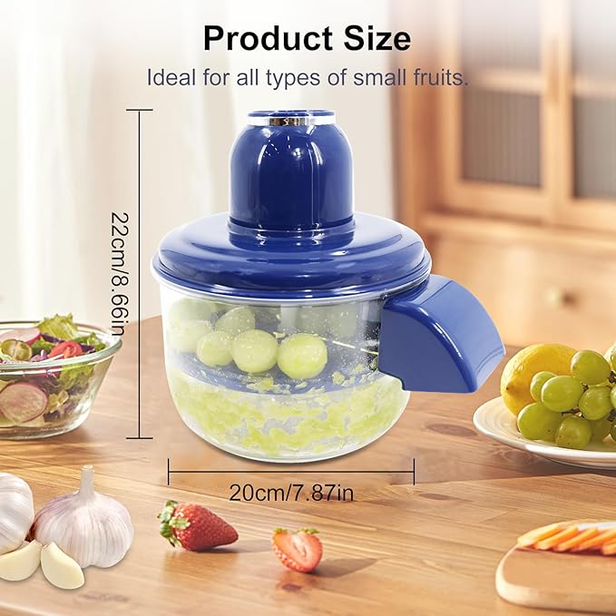 Automatic Garlic & Small Fruit Peeler - Rechargeable Electric Grapes Peeling Machine for Home, Commercial Kitchen - 1 Set (Blue)