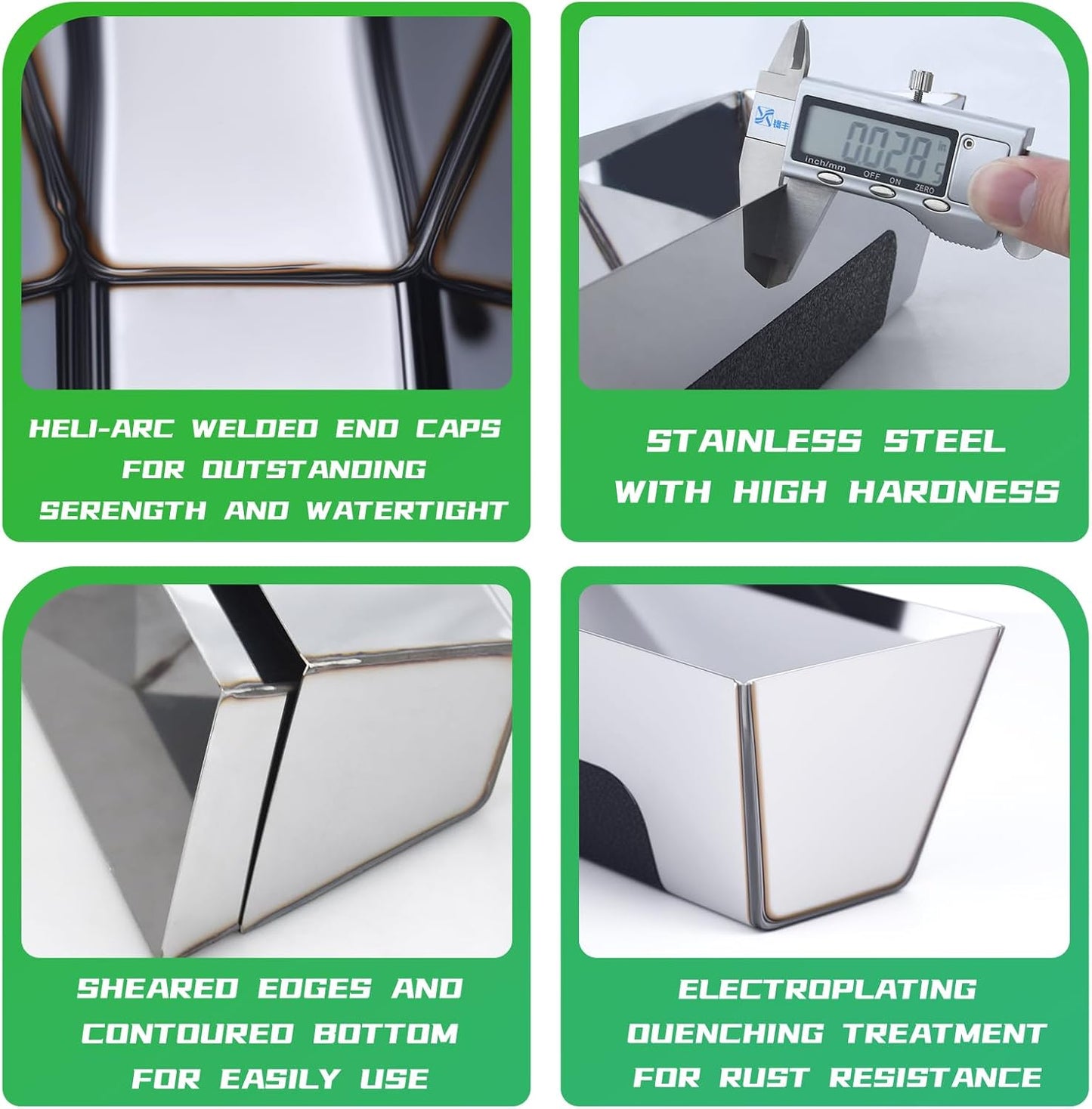 Drywall Mud Pan, Stainless Steel Mud Pan, Sheared Edges for Easy Knife Cleaning, Perfect Size for Larger Drywall Knife, Suitable For Mortar, Mixing Cement, Putty And Paint (14 Inch 2 Pack)