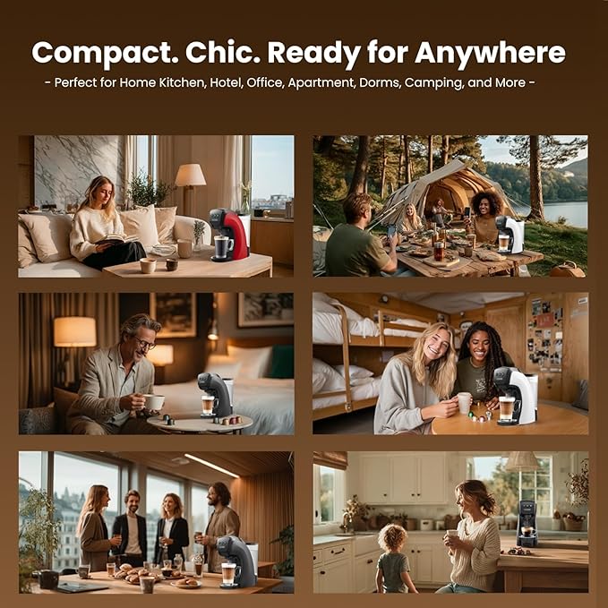 Warriors1 Coffee Maker for Keurig K Cup pod, Espresso Machine for Nespresso Original, Dolce Gusto Pods, Ground Coffee, Coffee Machine for kitchens, apartments, dorms, RVs & camping, 28 oz Reservoir