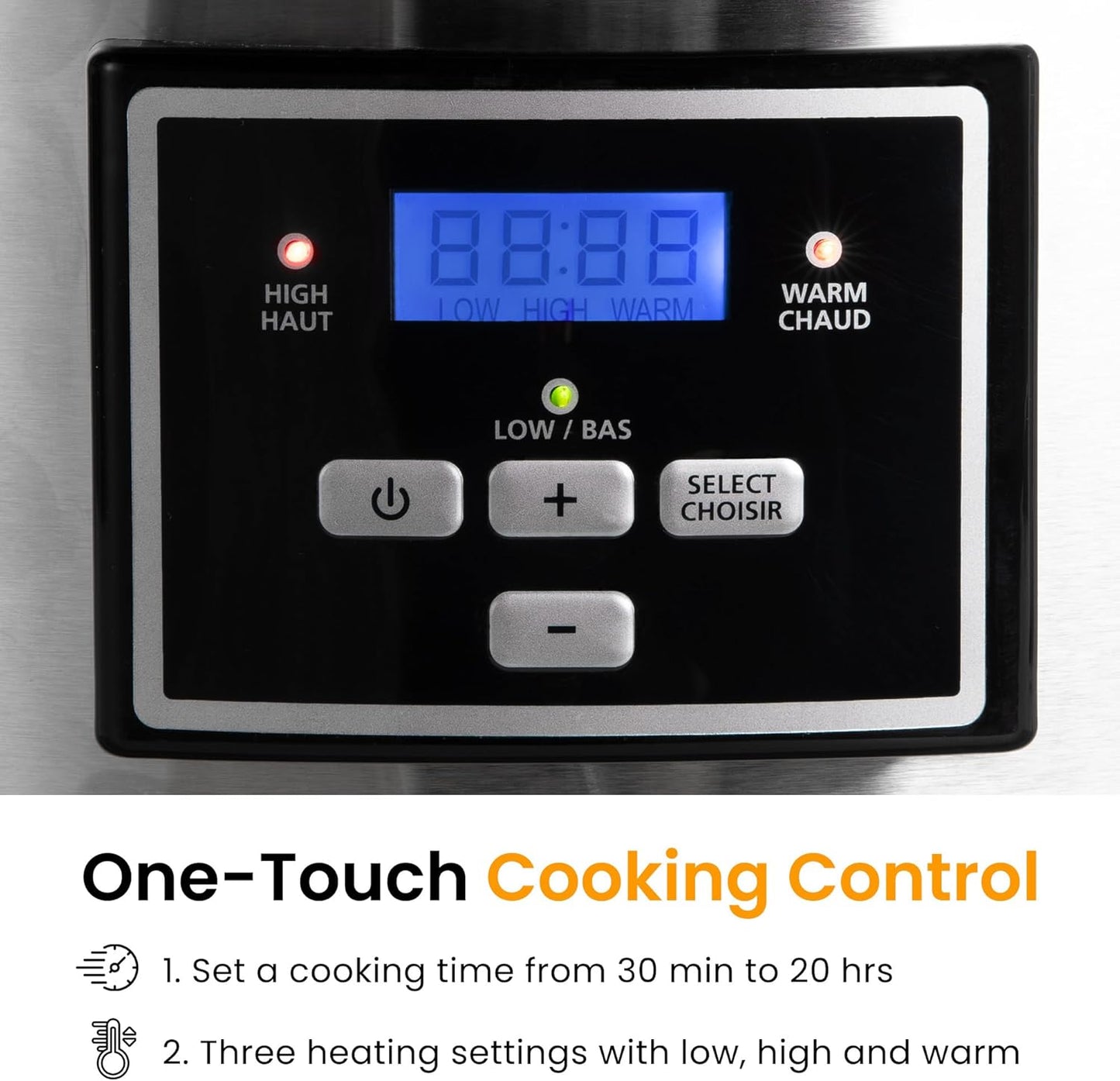 Sunvivi 6 Quart Programmable Slow Cooker with 2 in 1 Silicone Liners, Multi-Cooker Food Warmer with Digital Timer, Adjustable Tempature Control, Dishwasher Safe Parts, Blue