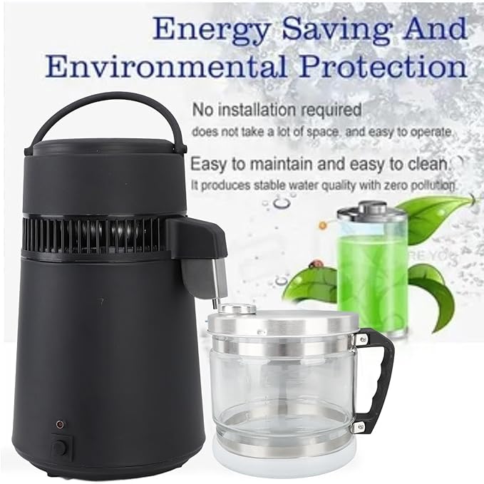Water Container for Distiller,Replacement Collection Bottle, Distilled Water Container Replacement Storage Collection Bottle Glass Jar for Home Beauty Countertop, 4L