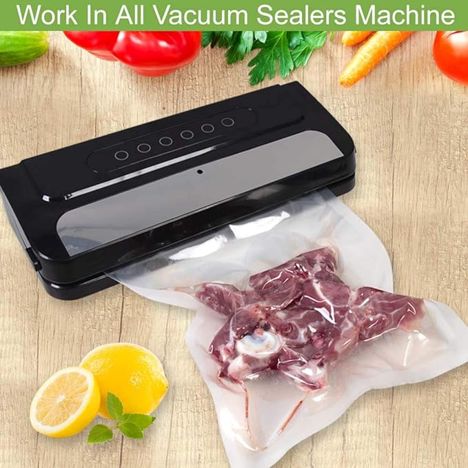 MakMeFre 6 Pack 8"x20'(3Rolls) and 11"x20' (3Rolls) Vacuum Sealer Bags Rolls for Food,Commercial Grade, BPA Free,Puncture Prevention,Great for Sous Vide Cooking