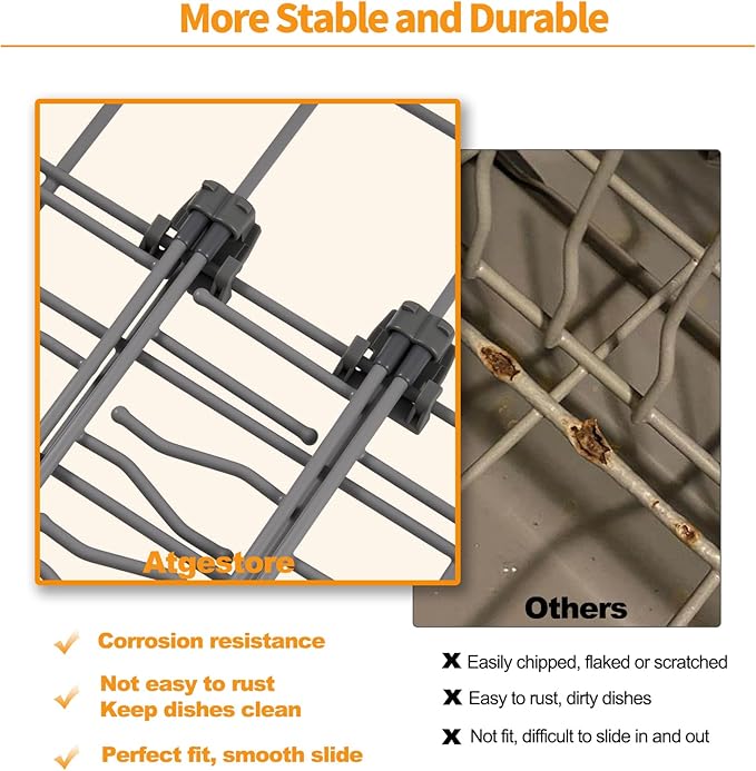 Upgraded W10139223 Dishwasher Lower Rack Replacement Parts for Maytag Jennair Dishwasher Rack MDBD820AWW MDC5100AWB Lower Dishrack Maytag Dishwasher Bottom Rack Drawer Assembly Basket Wheels