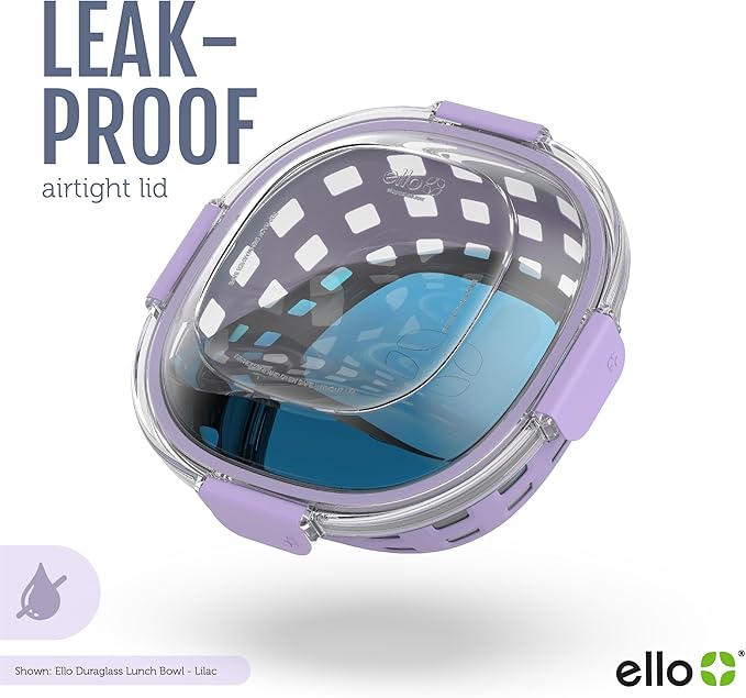 Ello Duraglass Meal Prep Container- Glass Food Storage Container with Silicone Sleeve and Airtight BPA-Free Plastic Lid, Dishwasher, Microwave, and Freezer Safe