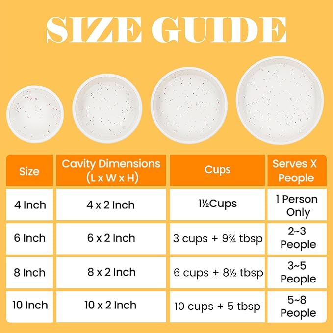 Vinino 6 Inch Silicone Round Cake Pan with Metal Reinforced Frame Set of 2, Nonstick Silicone Springform Pan for Baking Suitable for Making Layers, Cheese & Chocolate Cakes