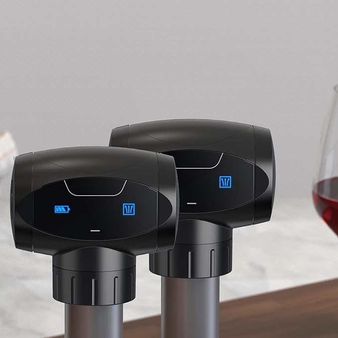 Electric Wine Stoppers, Automatic Wine Vacuum Pump, Reusable Wine Bottle Stoppers Cork Saver Plug, Wine Preserver Stopper - 2 Pack