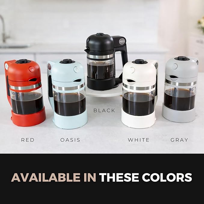 VINCI Micro Café Smallest Single-Serve Glass Coffee Brewer | Compatible with K-Cups, Pods & Ground Coffee | Enclosed & Circle Flow Brewing for Hotter, Richer Flavor | Brews 4oz to 20oz (Black)