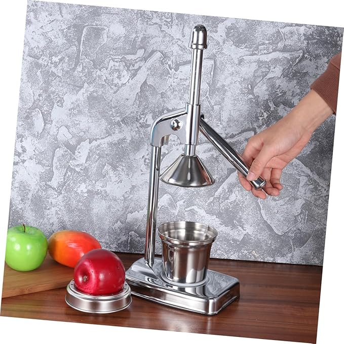PRETYZOOM Stainless Steel Manual Citrus Juicer Press Hand-Operated Fruit Machine for Homemade Juice Easy to Clean for Home and Kitchen Use