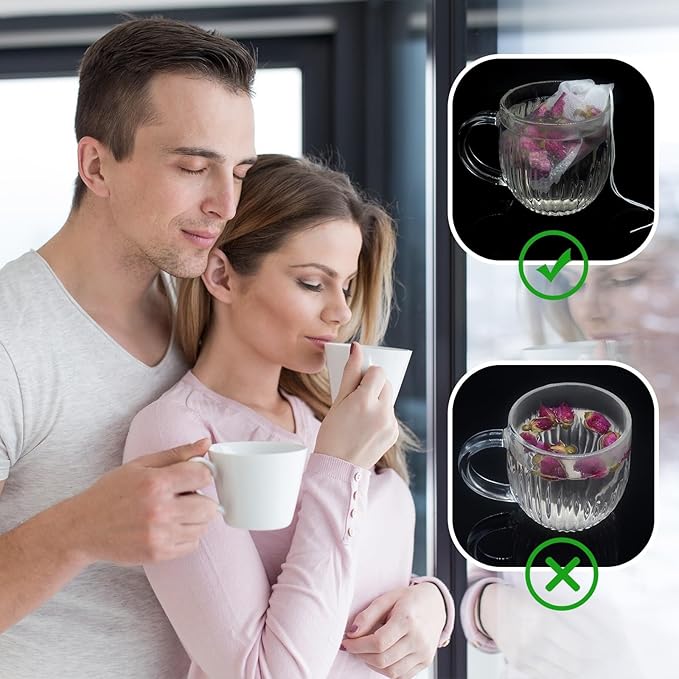 Tea Filter, Tea Bags, Tea Bags for Loose Leaf tea 100PCS 4IN x3.2IN White