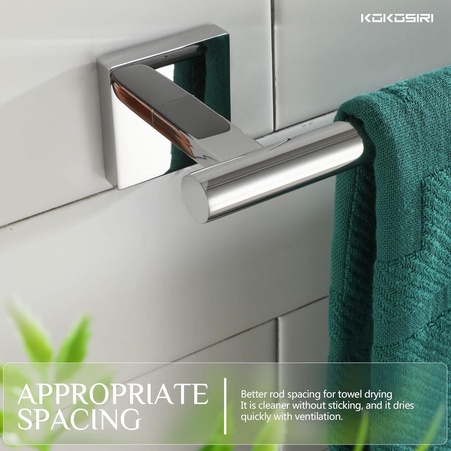 KOKOSIRI 36'' Towel Bar Bathroom Towel Holder for Kitchen Toilet 36 Inch Bath Accessories Chrome Stainless Steel B4005CH-L36