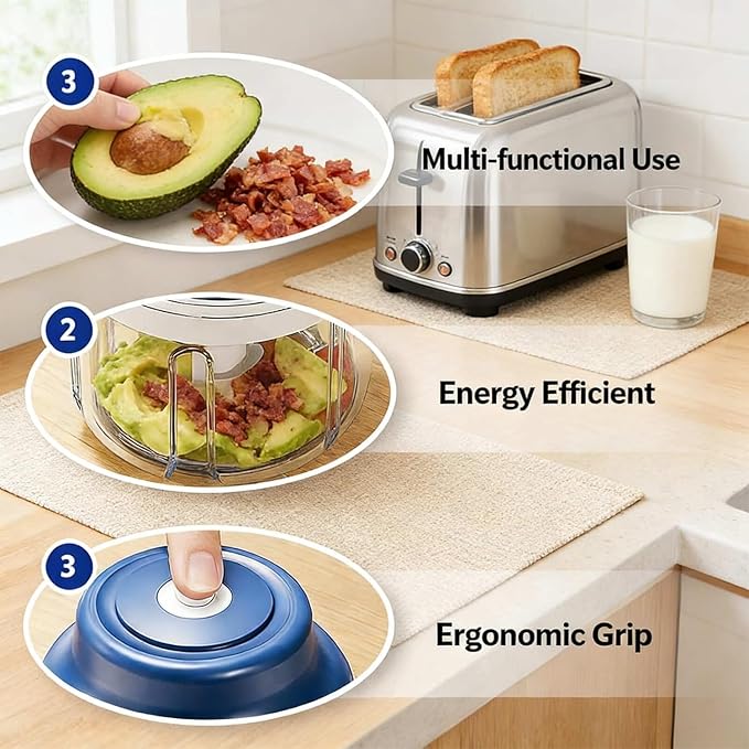 Electric Garlic Chopper Mini, Upgraded Rechargeable Veggie Chopper With Storage and Cover, One-Touch Food Processor with 4 Stainless Steel Blades for Onion Meat Chili Ginger (Purple, 320ml)