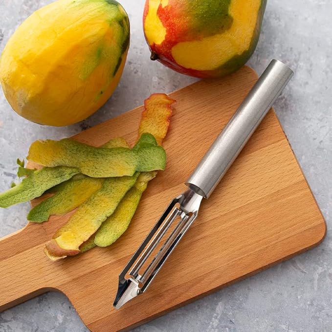Rada Cutlery Deluxe Vegetable Peeler (R141), 2" Stainless Steel Swiveling Blade, Silver Handle, Pack of 2