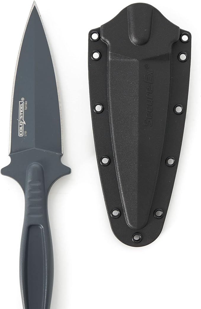 Cold Steel Drop Forged Battle Ring 2 3.5" 52100 High-Carbon Steel Fixed Blade EDC Tactical Hunting Utility Knife w/ 5.5" Ergonomic Handle, Internal Guard, Resistant Secure-Ex Sheath