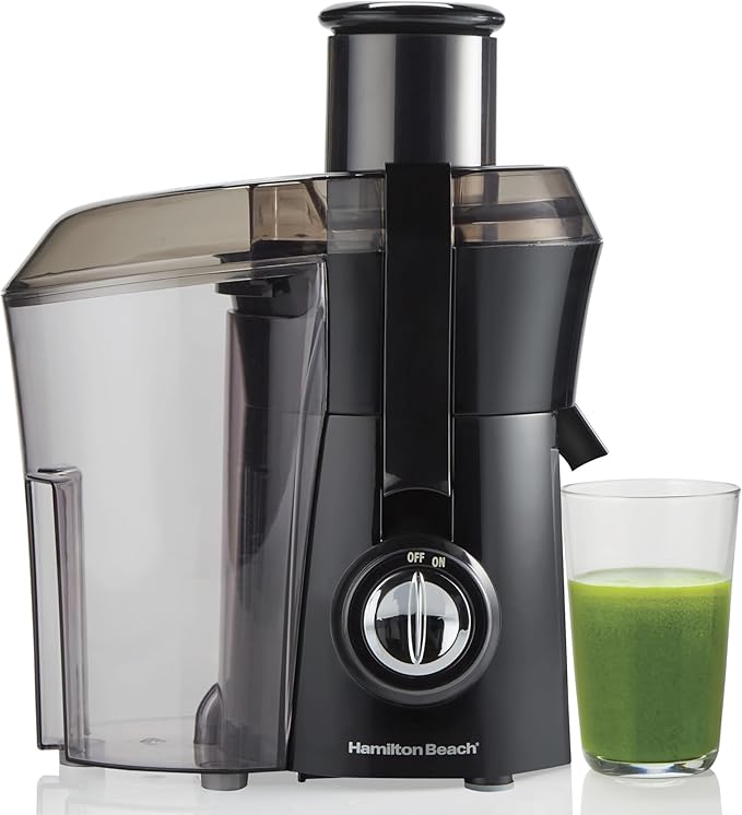 Hamilton Beach Juicer Machine, Big Mouth Large 3” Feed Chute & 4.5oz Electric Coffee Grinder For Beans, Spices & More, Stainless Steel Blades, Silver (80350RV)
