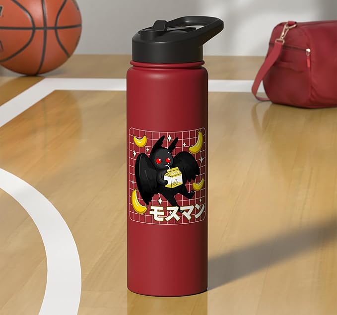 Kawaii Mothman Banana Milk Shake Carton Stainless Steel Insulated Water Bottle