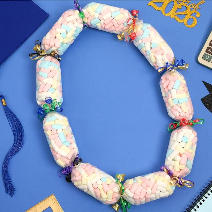Jansun Graduation Lei Making Kit, 1 roll Candy Lei Tubing and 6 Ribbons, DIY Leis for Graduation Lei Accessories Handcrafts Party Supplies