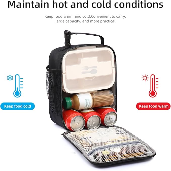 Lovoeo Lunch box Lunch bag for men women Insulated Lunchbox Lunch bags for Work Picnic Travel (Thicken hot red)