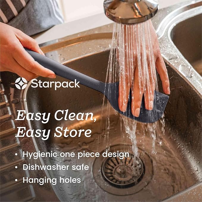 StarPack 'Scrape & Stir' Silicone Spatula Set (4 Pcs) - Heat Resistant Spatula Set 600°F - Food Grade Kitchen Spatulas - Nonstick Silicone Baking & Cooking Spatula - Rubber Spatulas for Kitchen Use