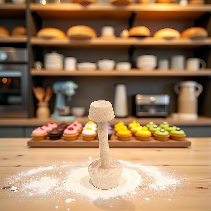 Tart Tamper Pastry Tamper Double Side Wooden Egg Tart Tamper Mold DIY Cake Pastry Pusher for Kitchen Party Baking Tools Tart Tamper, Pie, Tart and Quiche Pans,Tart Pans