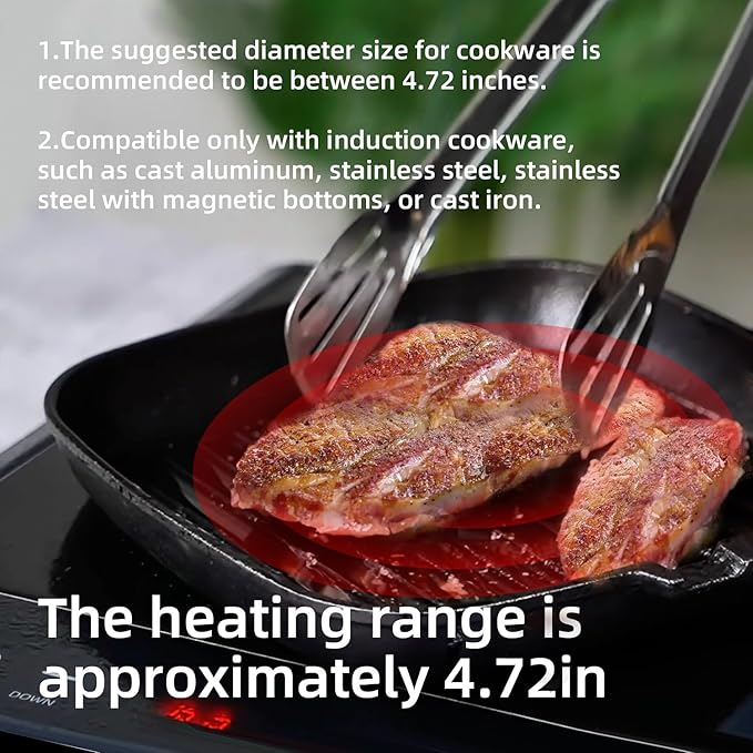 1700W Portable Induction Cooktop,Electric Induction Cooker and Burner,Countertop Hot Plate with 10-Level Adjustment,3-Hour Timer,Smart Touch Cooktop,and Safety Lock Feature,Black