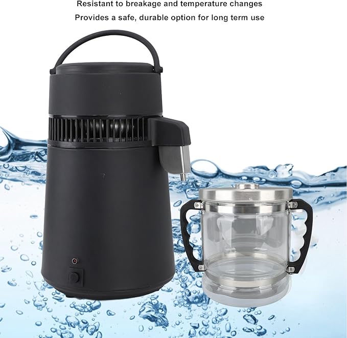 ZJchao Water Distiller Glass Jar, 6L Glass Jar for Home Beauty Water Distiller Replacement Collection Bottle Distiller Water Container Compatible Most Countertop Water Distiller