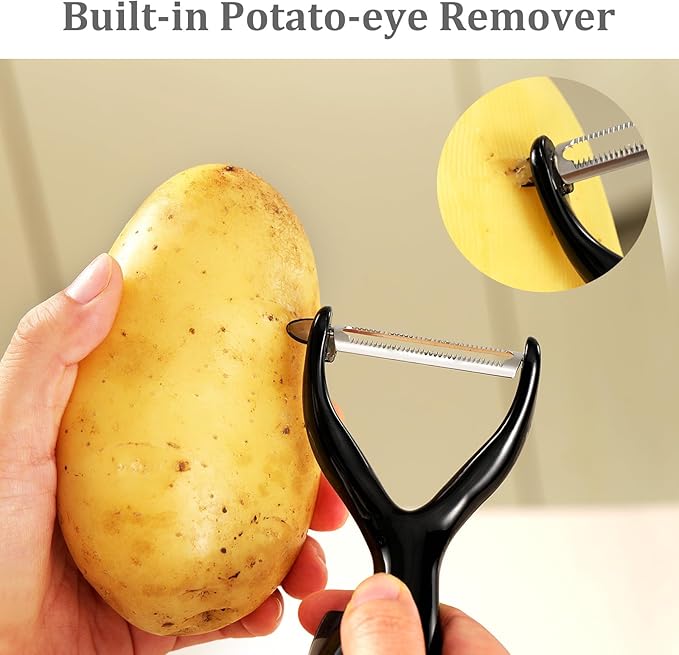 Potato Peelers with Eye Remover - Ultra Sharp Kitchen Peelers for Veggie, Fruit, Dishwasher Safe