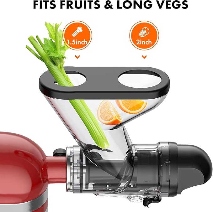 Masticating Juicer Attachment for KitchenAid Stand Mixer, Cold Press Juicer Machine, Slow Masticating Juicer Attachment with Dual Feed Chute, For KitchenAid Mixer Attachments by Gvode