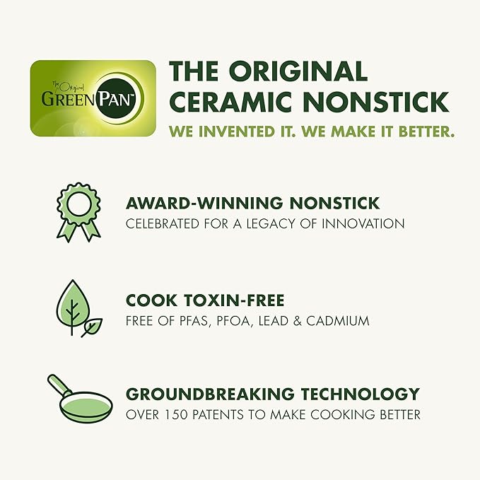 GreenPan Stainless Steel Tri-Ply Reserve 10” and 12” Frying Pan Skillet Set, Multiclad Cookware, Induction, Oven & Broiler Safe to 600°F, Heat Responsive Core, Dishwasher Safe, Gold Handles