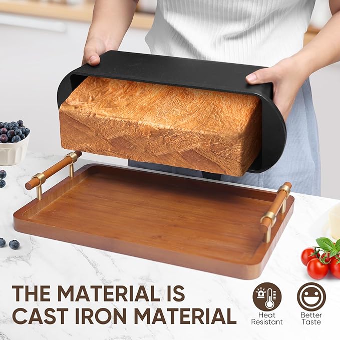 Cast Iron Bread Pan 13x5 Inch Loaf Pan, Cast Iron Baking Pan for Sourdough and Sandwich Bread Loaves