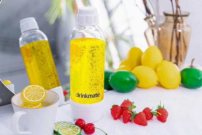 DrinkMate 0.5L Replacement Carbonation Bottles | Compatible with OmniFizz, LUX, and Spritzer | Classic White, Pack of 2