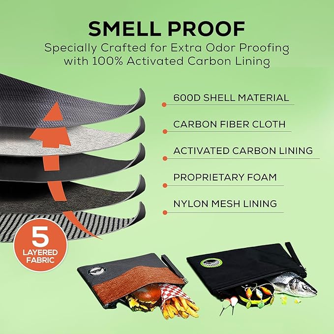 Enjoy Native Smell Proof Bag with Lock 11" x 9", Smell Proof Container, Dog Tested Odor resistant Bags, Best Zipper odor sealing pouch for Herbs, Coffee & Travel Medicine, Scent resistent Containers