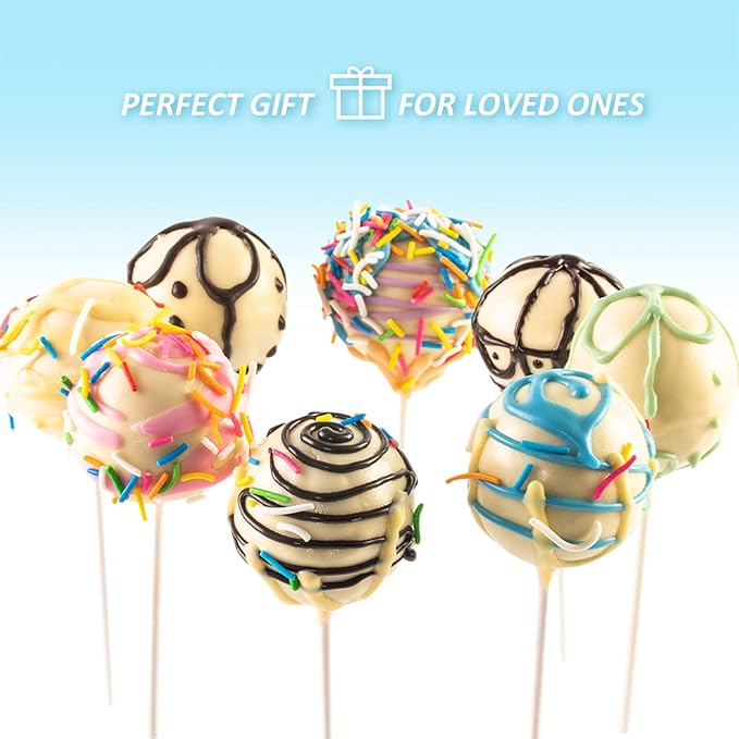 Silicone Cake Pop Mold Set - 2 Pack Lollipop Molds Kit with 40 Cake Pop Sticks, 100 Candy Treat Bags, and 100 Gold Twist Ties, Great For Chocolate Lollipop, Candy, Cake Pops