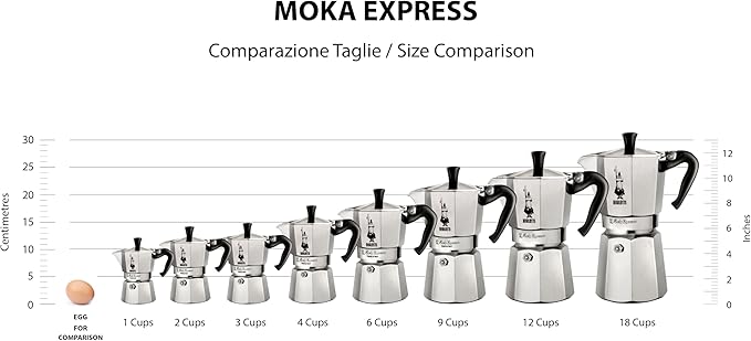 Bialetti - Moka Express: Iconic Stovetop Espresso Maker, Makes Real Italian Coffee, Moka Pot 12 Cups (22.6 Oz - 670 Ml), Aluminum, Silver