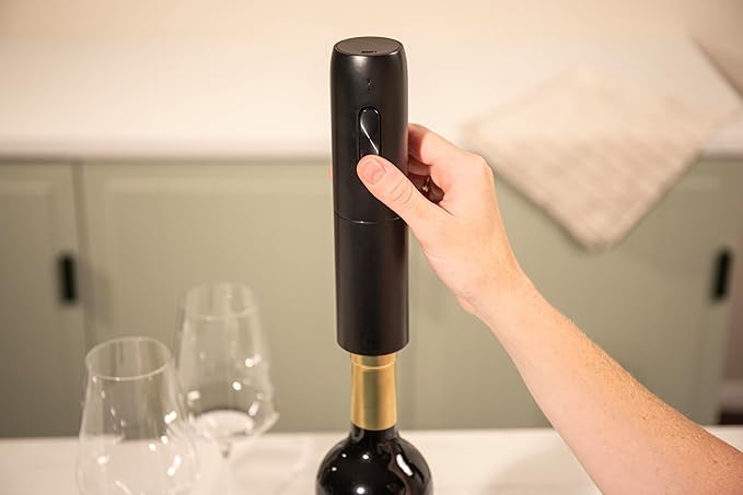 Electric Wine Opener & Hexo Wine Chiller – Sand-Toned Set for Effortless, Stylish Entertaining