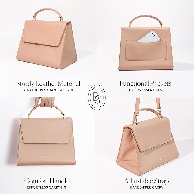 Beige Tan Medium Insulated Lunch Bag for Women for Work, Aesthetic Lunch Boxes and Classy Tote Bag Purse with Strap, Professional Ladies Lunch Bags, Chic Lunch Box for Women, the Office and Workplace