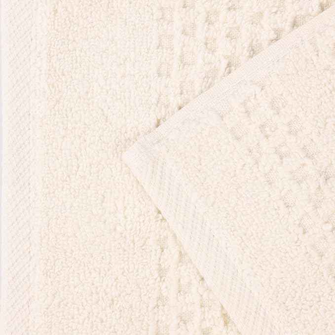 Superior Playa Zero Twist Cotton Medium Weight Towels, for Guest Bath, Bathroom, Shower, Spa, Plush, Quick Dry, Ultra-Soft Towels, Bath Essentials, Waffle Textured, 8 Piece Assorted Towel Set, Ivory