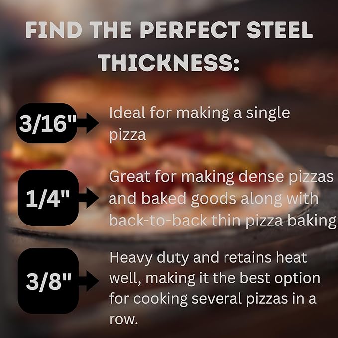 ThermiChef 14x20 Pizza Steel, 3/16" Thick, 13.7 lbs - Cooking Steel for Oven & Grill - Made in USA