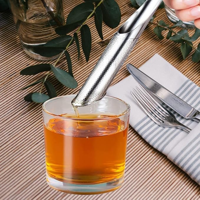 2 Pcs Stainless Steel Tea Diffuser, Stainless Steel Tea Strainers for Loose Tea with Hanging Hook Handle，Stainless Steel Long Handle Tea Steeper Diffuser for Leaf Tea, Coffee, Spices, Seasonings