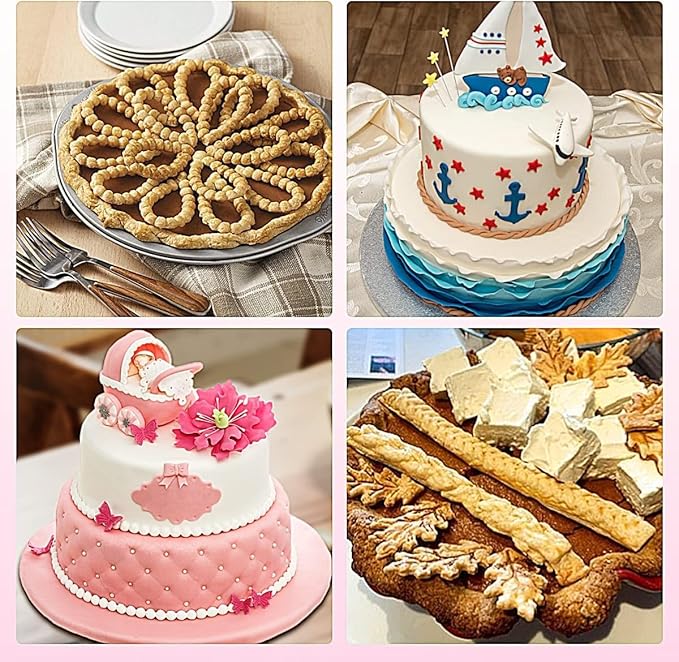 Silicone Pie Crust Mold Hemp Rope Mold Scroll Lace Fondant Molds Border Decoration Sugarcraft Lace Rope Mould for Cookie Mousse Cupcake Desserts Cake Decorating Topper Candy Chocolate Resin