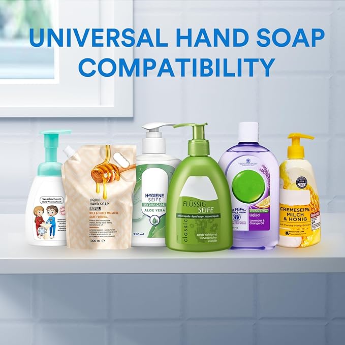 Automatic Liquid Soap Dispenser Touchless, Rechargeable Electric Dish ＆ Hand Soap Dispenser with Smart Digital Display, 6 Adjustable Level, Wall Mounted, 380ml IPX5 for Kitchen and Bathroom