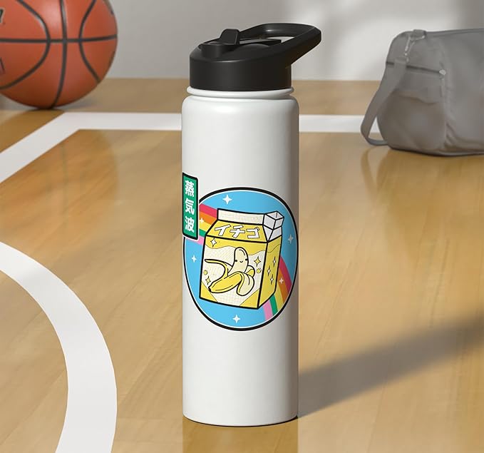 Banana Milk Carton Rainbow Japan Style Otaku Vaporwave Anime Stainless Steel Insulated Water Bottle