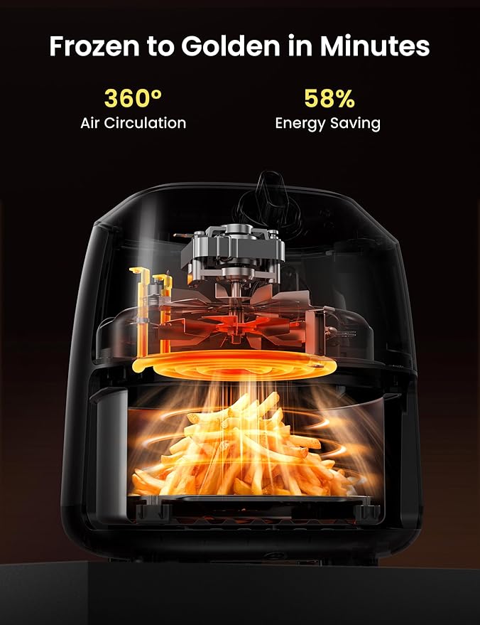 COMFEE' Compact 2.1 Quart Air Fryer with 12 Presets Menu Options, Adjustable Timer & Temperature Control 180-400 degrees F, Dishwasher-Safe Nonstick Fry Basket